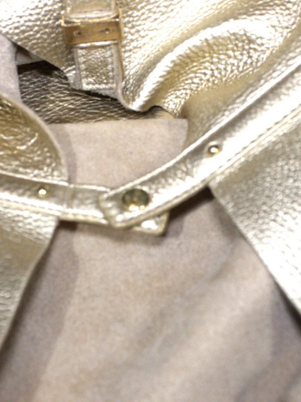 Michael Kors, Gold Leather, Tan Suede, Slouchy Hobo Bag with Gold Hardware